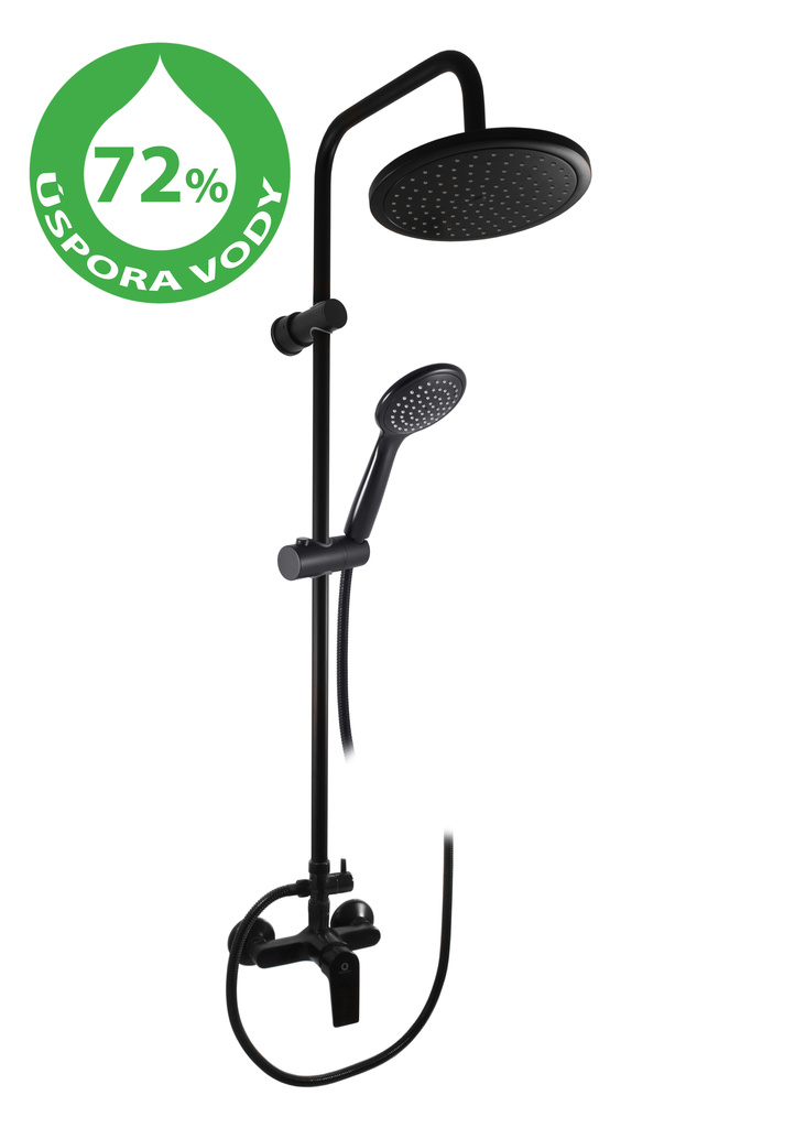 Water-saving shower set VLTAVA ECO BLACK MATT