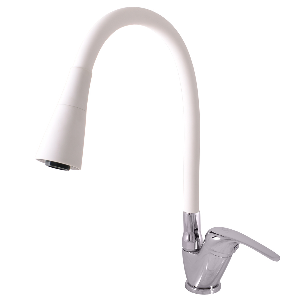 Sink lever mixer with flexible spout