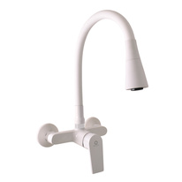 Sink lever mixer with flexible spout