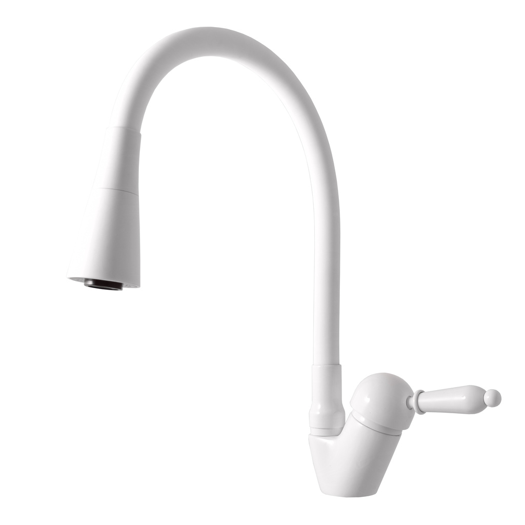 Sink lever mixer with flexible spout LABE WHITE