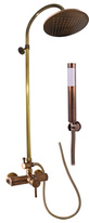 Shower lever mixer with head and hand shower SEINA BRONZE