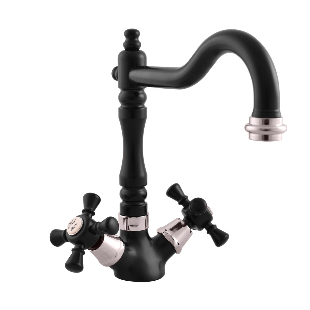 Sink water mixer MORAVA RETRO BLACK MATT/CHROM