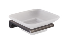 Soap dish - glass/metal grey Bathroom accessory NIL