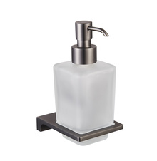 Liquid soap dispenser glass - metal grey
