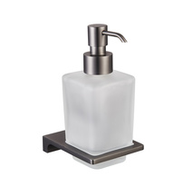 Liquid soap dispenser glass - metal grey Bathroom accessory NIL