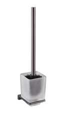 Toilet brush, dish glass - metal grey