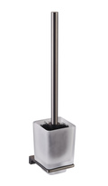 Toilet brush, dish glass - metal grey Bathroom accessory NIL