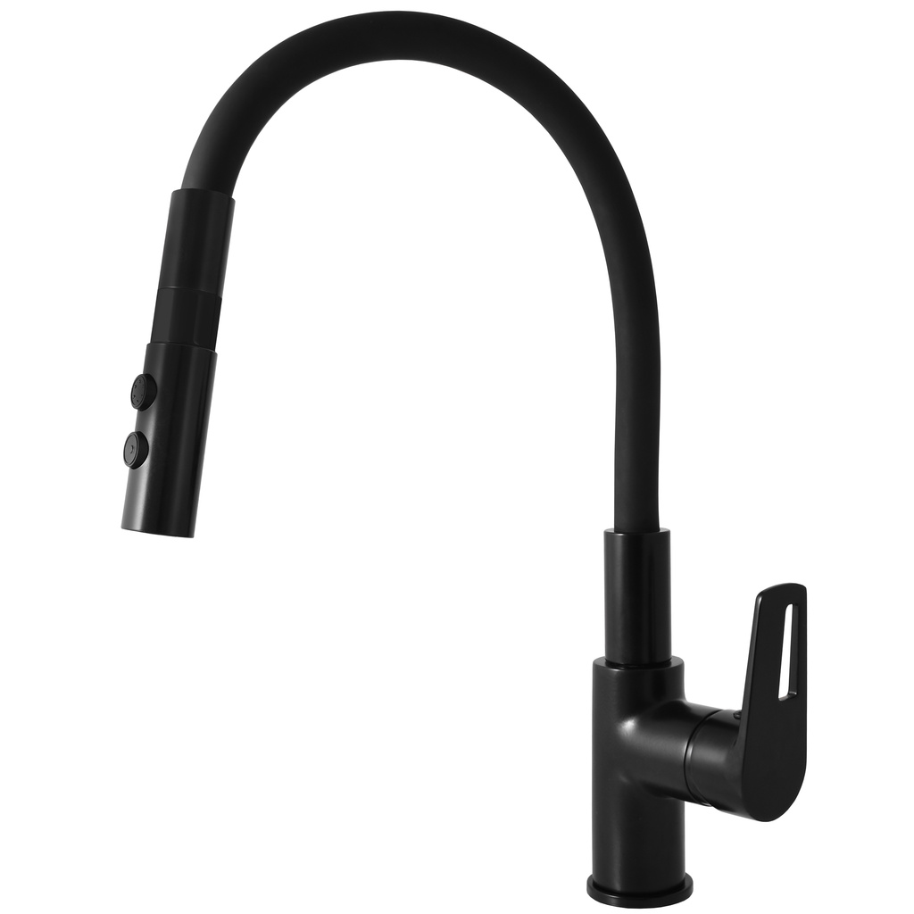 Sink lever mixer with flexible spout COLORADO BLACK MATT