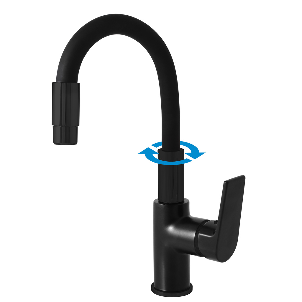 Basin lever mixer  with flexible handle COLORADO BLACK MATT