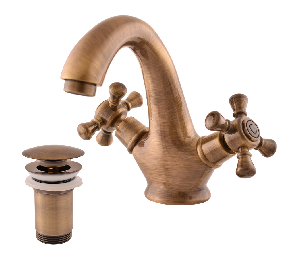 Basin lever mixer MORAVA RETRO bronze