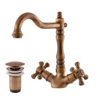 Basin lever mixer MORAVA RETRO bronze