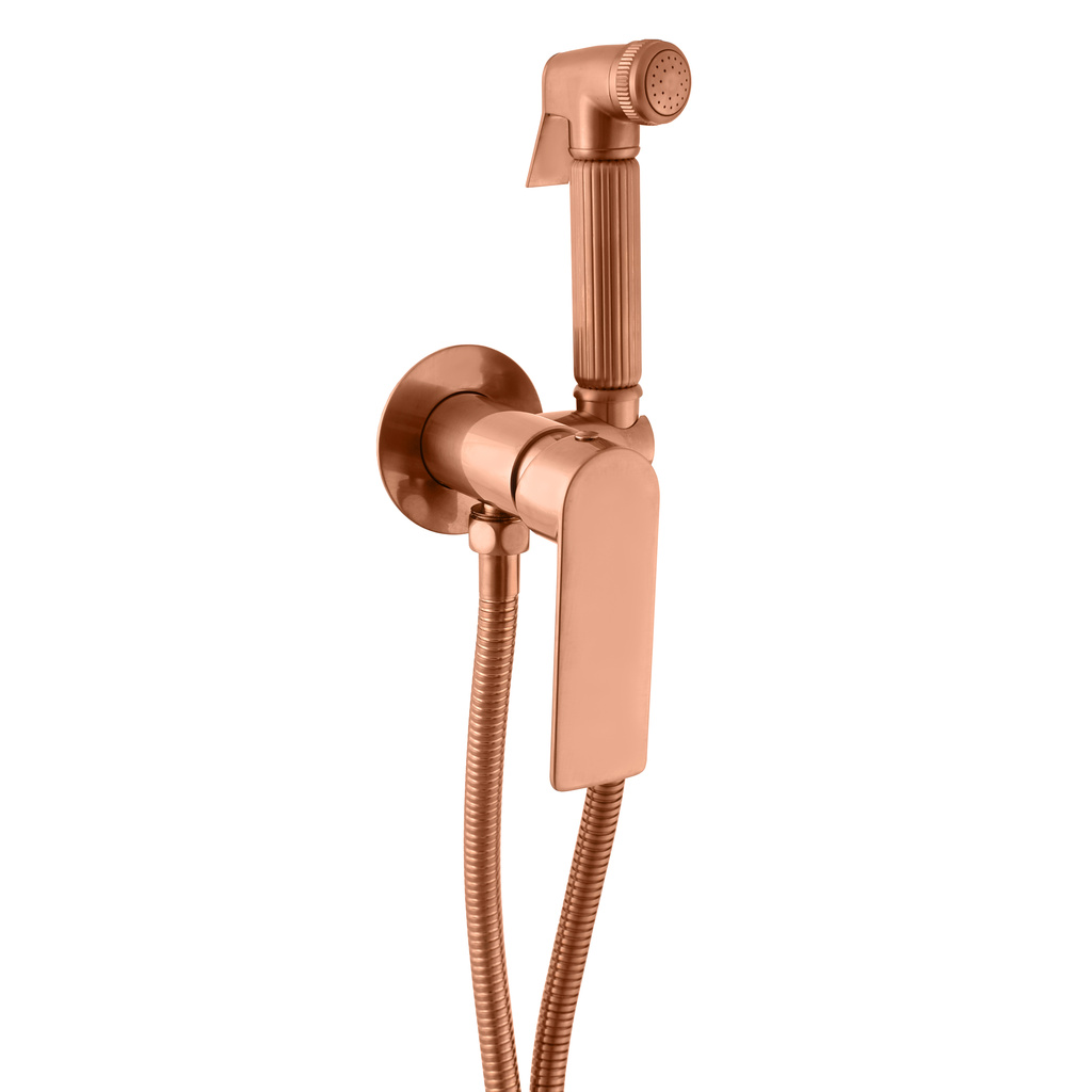 Built-in bidet lever mixer with shower NIL GOLD ROSE – brushed matt