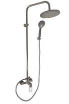 Shower faucet with head and hand shower NIL - METAL GREY