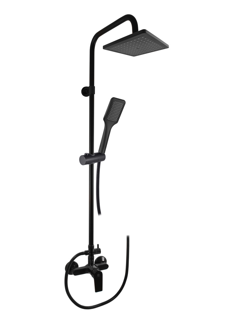 Shower lever mixer with head and hand shower COLORADO BLACK MATT