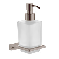 Liquid soap dispenser glass - metal grey POLISHED Bathroom accessory NIL