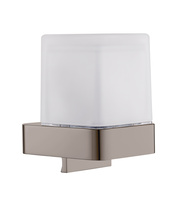Liquid soap dispenser glass - metal grey POLISHED Bathroom accessory NIL