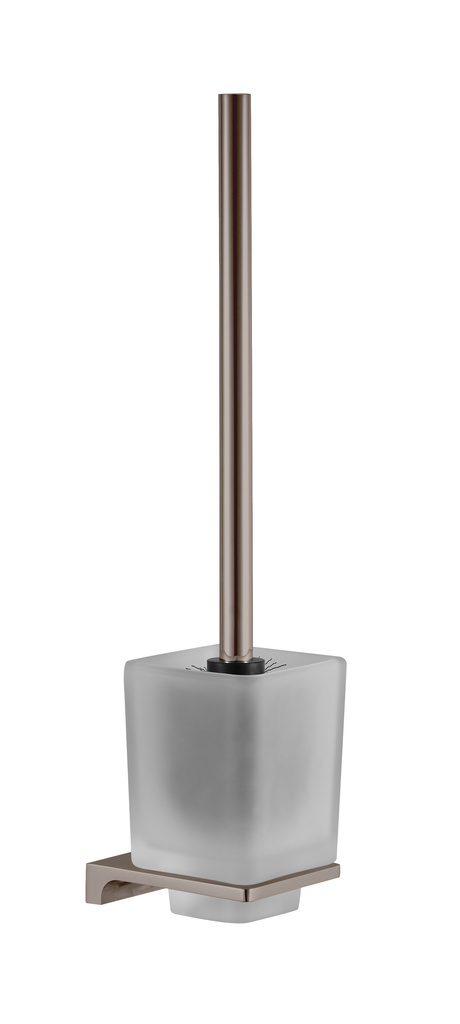 Toilet brush, dish glass - metal grey POLISHED Bathroom accessory NIL