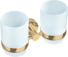 Double toothbrush holder, glass COLORADO GOLD POLISHED