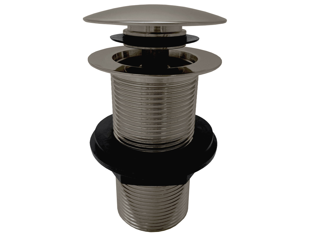 Basin pop-up waste  CLICK-CLACK without overflow METAL GREY BRUSHED