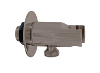 Shower holder with hose outlet  METAL GREY BRUSHED