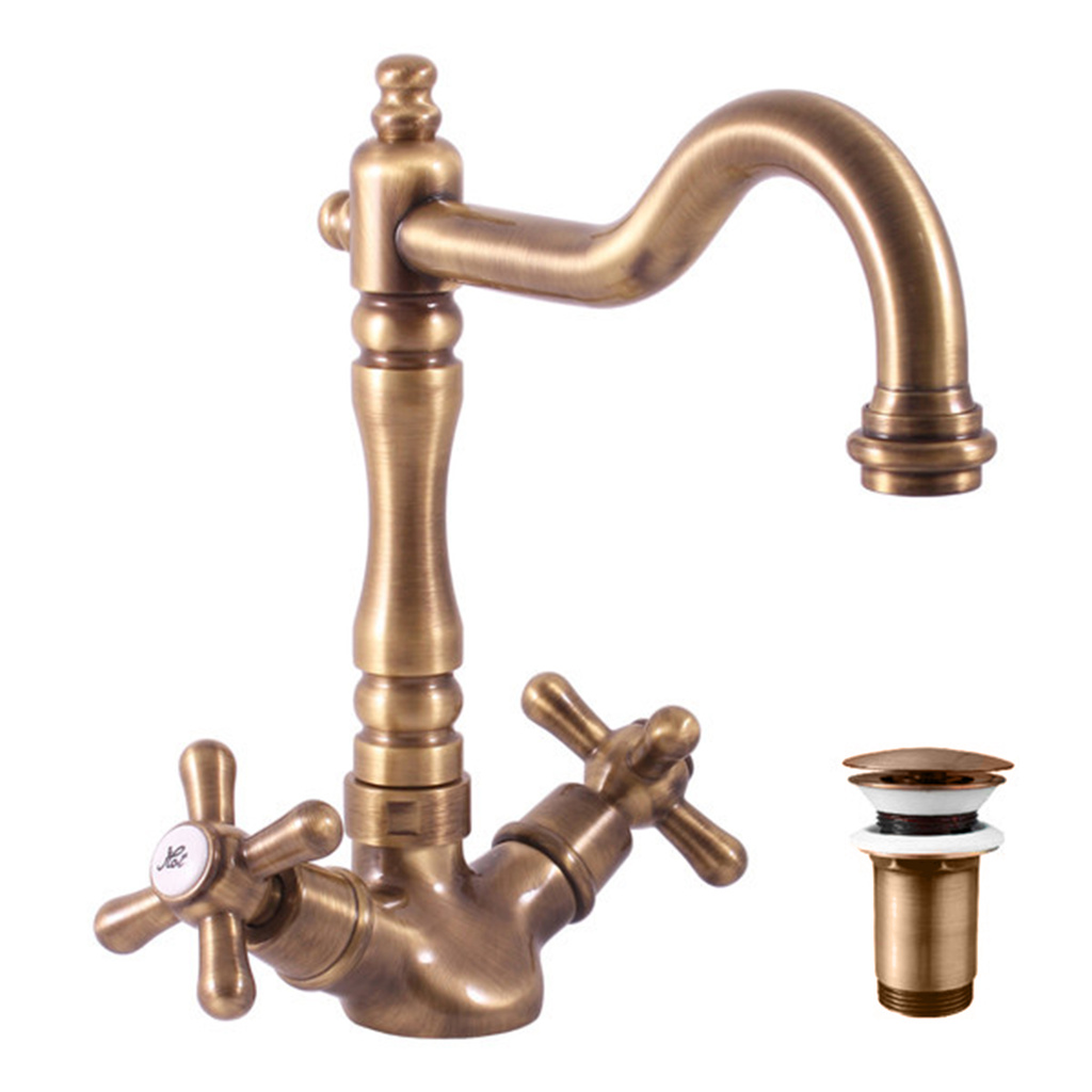 Basin lever mixer MORAVA RETRO bronze