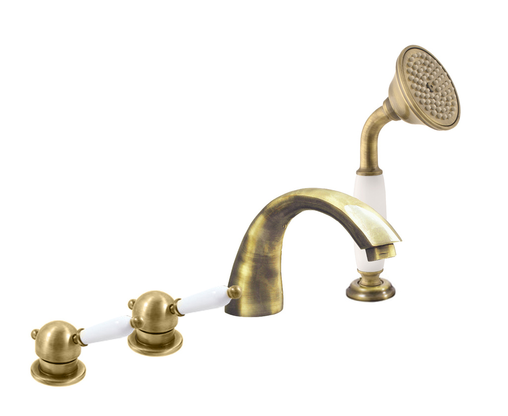 Bath lever mixer LABE - BRASS - 4 hole