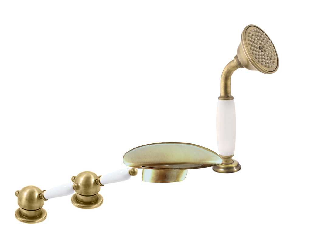 Bath lever mixer LABE - BRASS - 4 hole