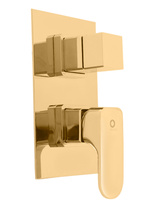Built-in shower lever mixer with ceramic switch YUKON GOLD BRUSHED