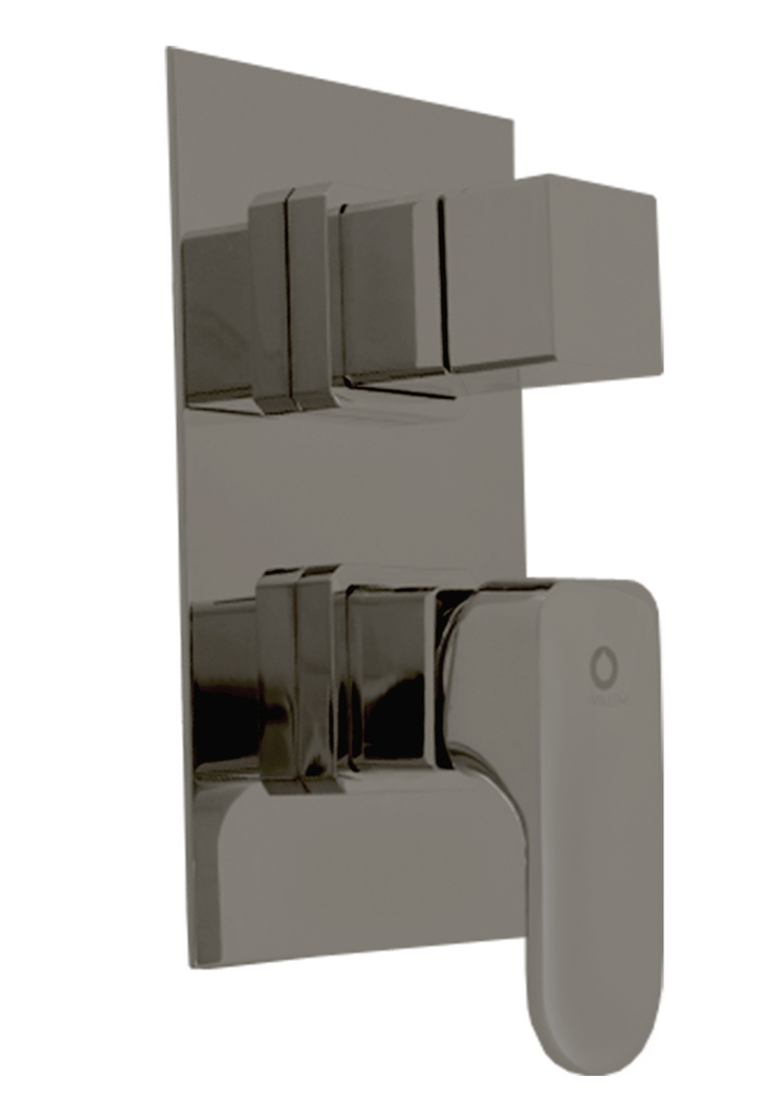 Built-in shower lever mixer with ceramic switch YUKON METAL GREY BRUSHED
