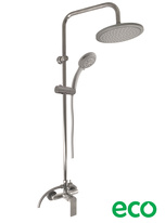 Shower faucet with head and hand shower NIL - METAL GREY POLISHED