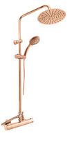 Shower mixer with head and hand shower THERMOSTATIC ROSE GOLD POLISHED
