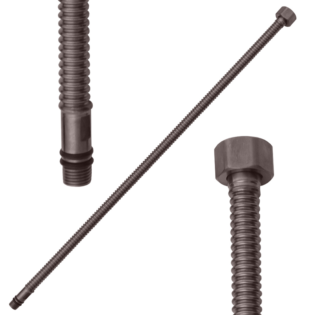 Flexi hose (metal bellows) M10x1 G 1/2'' 35 cm METAL GREY BRUSHED
