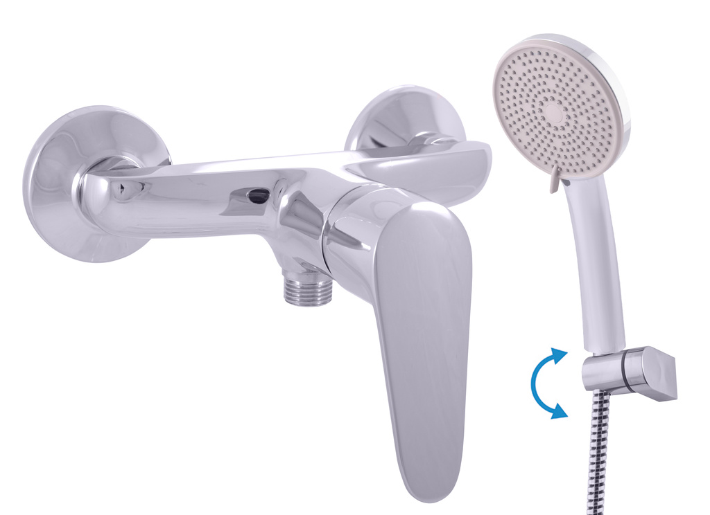 Shower lever mixer with swivel holder