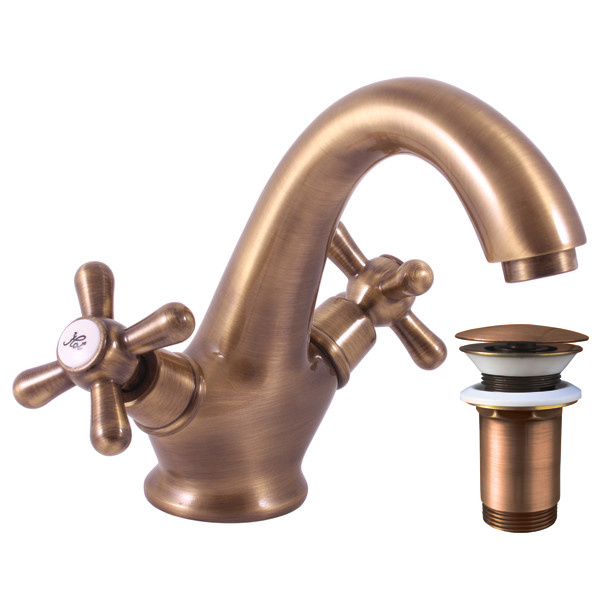 Basin lever mixer MORAVA RETRO bronze