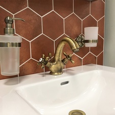 Basin lever mixer MORAVA RETRO bronze