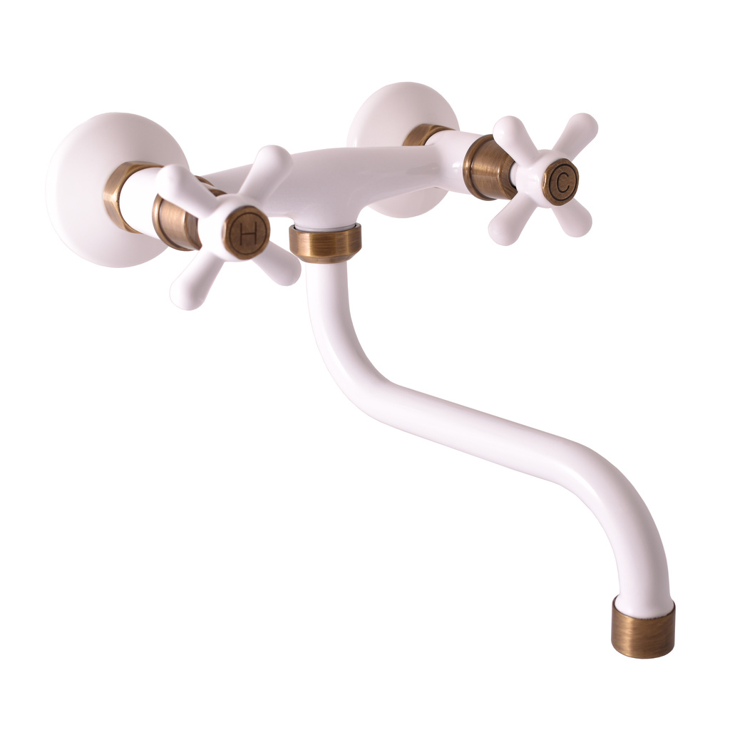 NEW - MORAVA RETRO series in white glossy / old brass